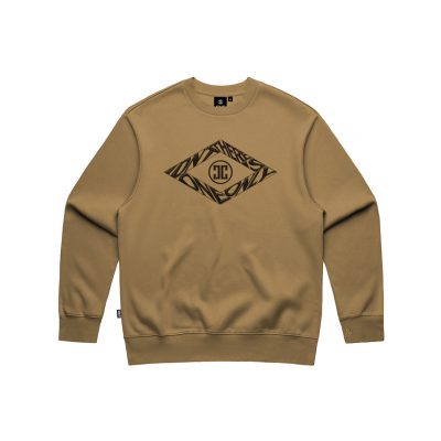 Alosange Crew camel organic cotton crewneck IDNT front