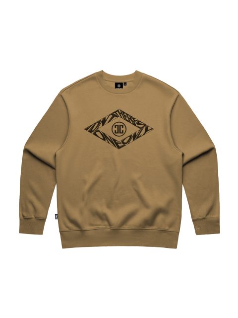 Alosange Crew camel organic cotton crewneck IDNT front