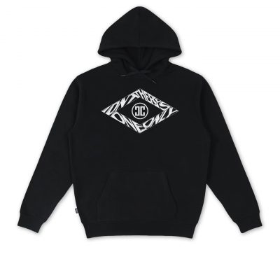 Alosange hoodie black organic cotton IDNT front