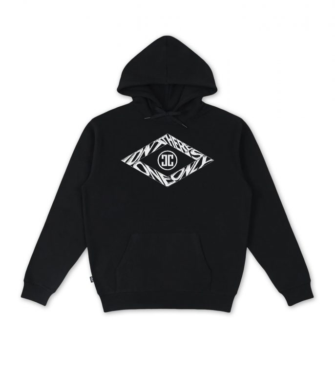 Alosange hoodie black organic cotton IDNT front