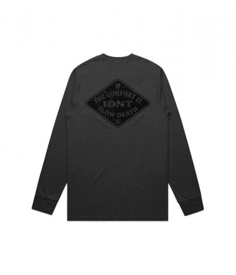 Alosange long sleeve black marle organic cotton IDNT back