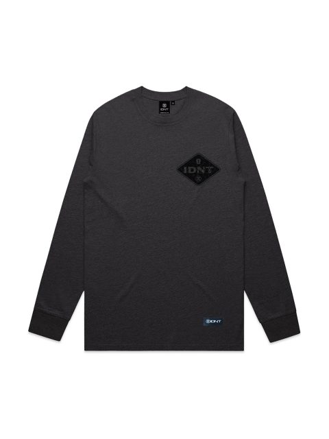 Alosange long sleeve black marle organic cotton IDNT front