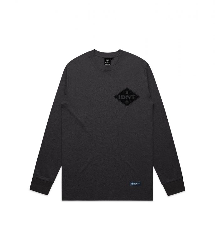 Alosange long sleeve black marle organic cotton IDNT front