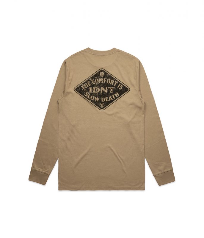 IDNT® Alosange LS brown – organic cotton long sleeve tee Barcelona