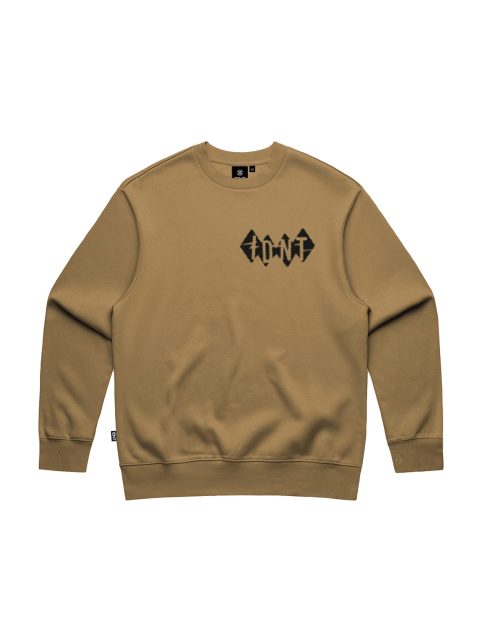 Skull comfort tee camel organic cotton IDNT front
