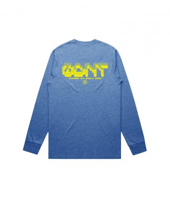 Pacman long sleeve blue marle organic cotton IDNT back