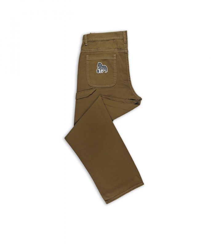 IDNT® Carpi Pant brown zebra – organic cotton carpenter pants wide-leg Barcelona