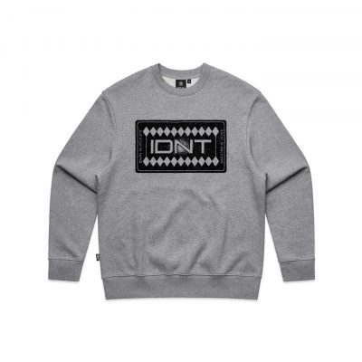 Placa crew gray marle organic cotton IDNT front