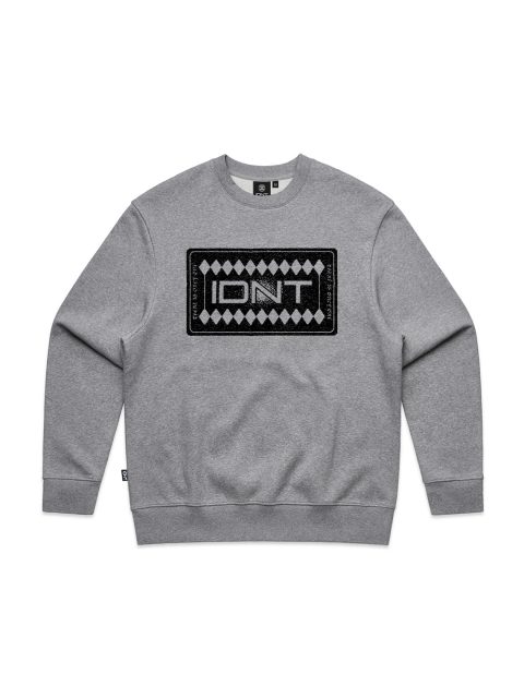 Placa crew gray marle organic cotton IDNT front