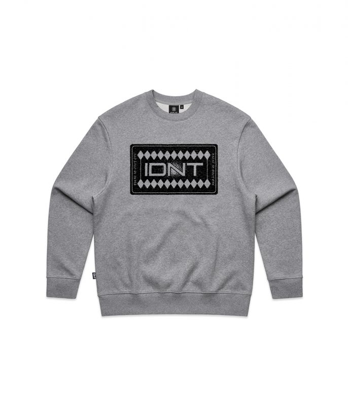 Placa crew gray marle organic cotton IDNT front
