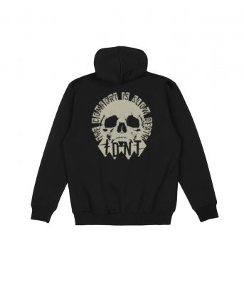 Skull hoodie black organic cotton IDNT back