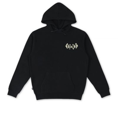 Skull hoodie black organic cotton IDNT front