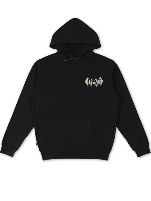 Skull hoodie black organic cotton IDNT front
