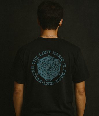 Snake t-shirt black organic cotton IDNT model back 3