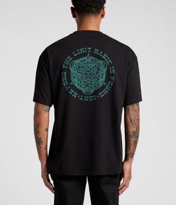 Snake t-shirt black organic cotton IDNT model back