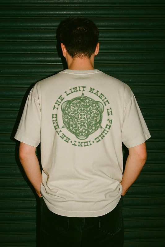 Snake t-shirt bone organic cotton IDNT model back 2