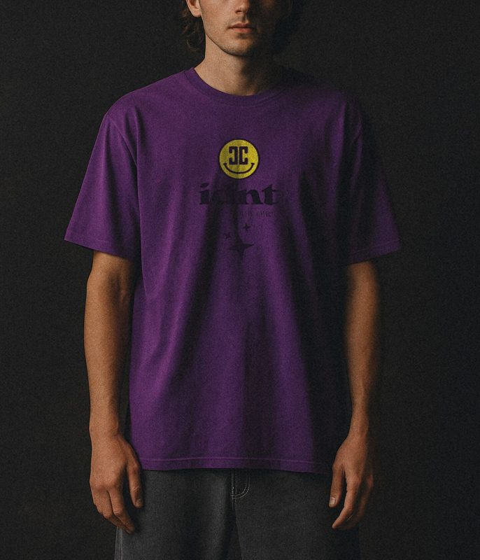 IDNT® Suntrip T-Shirt gray – organic cotton psychedelic streetwear tee