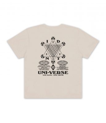 Uni-verse t-shirt bone organic cotton IDNT back