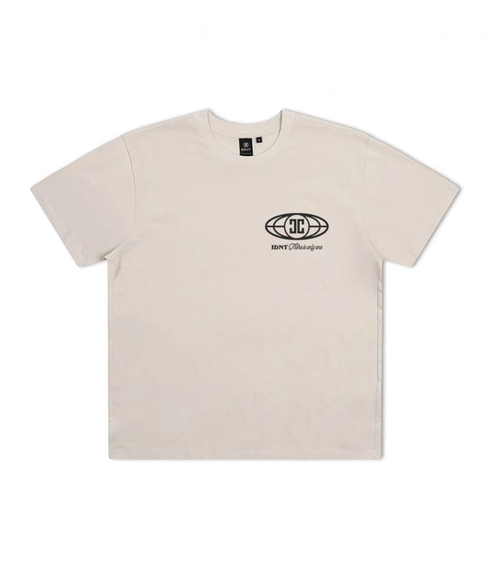 Uni-verse t-shirt bone organic cotton IDNT front