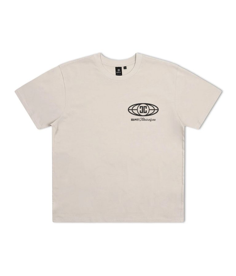 IDNT® Uni-verse T-Shirt bone – organic cotton universe graphic tee Barcelona