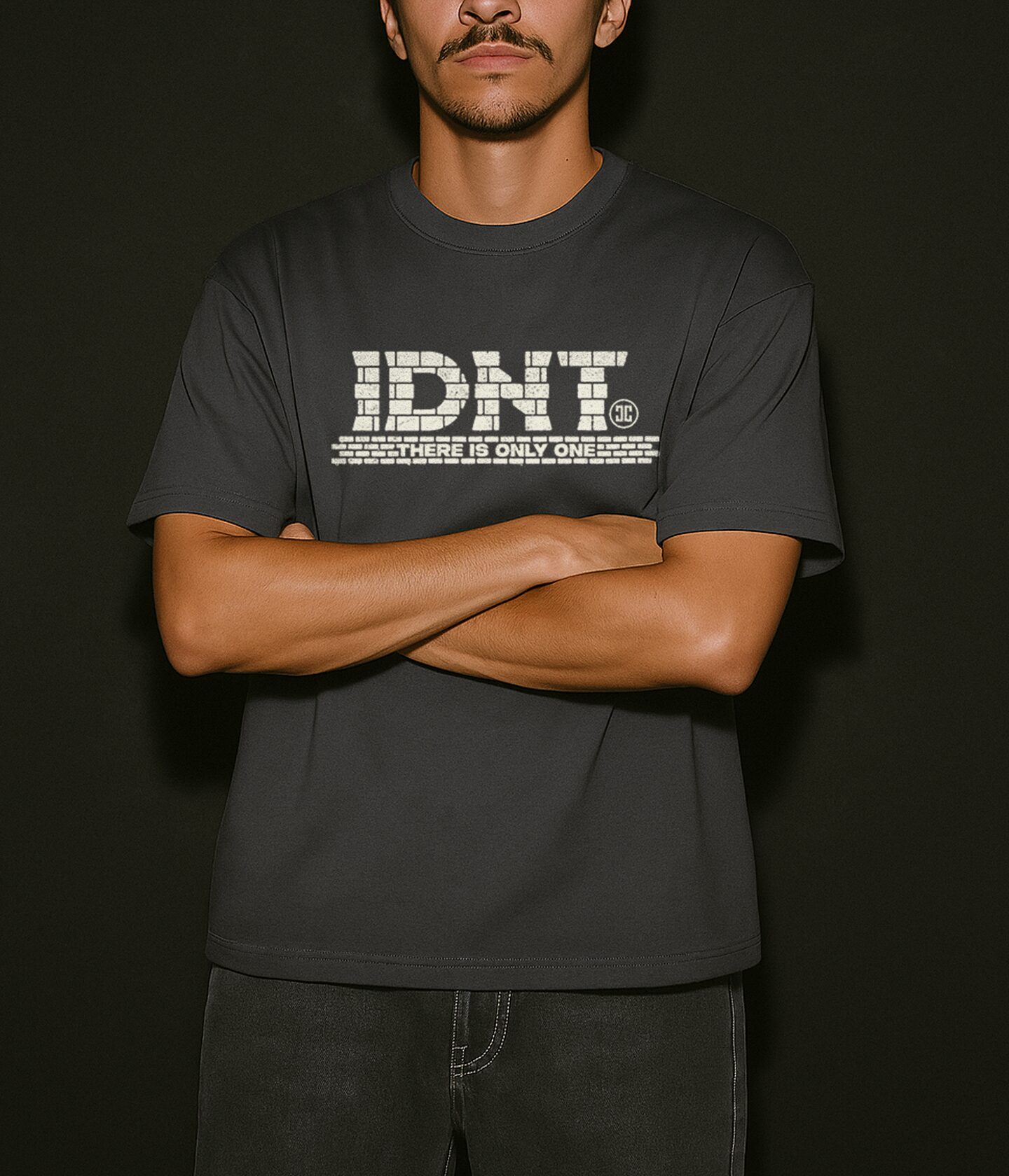 Camiseta orgánica Wall T-Shirt IDNT gris modelo