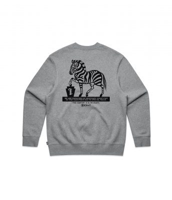 Zebra crew gray marle organic cotton IDNT back