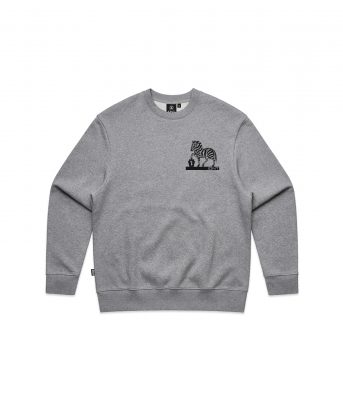 Zebra crew gray marle organic cotton IDNT front