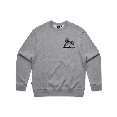 Zebra crew gray marle organic cotton IDNT front