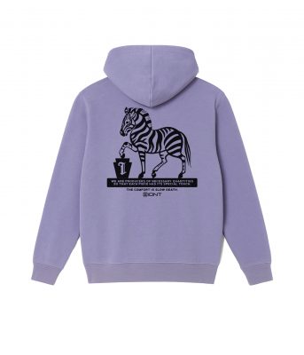 Key Zebra hoodie purple organic cotton IDNT back