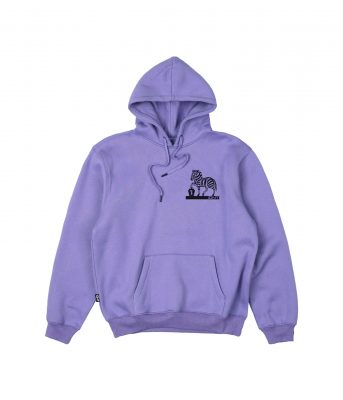 Key Zebra hoodie purple organic cotton IDNT front