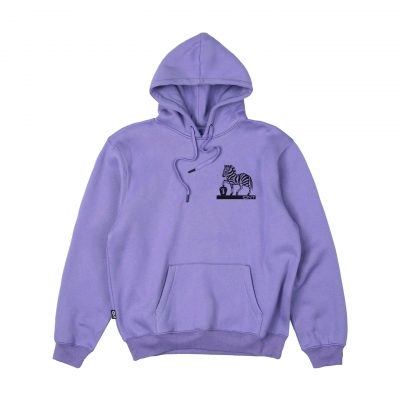 Key Zebra hoodie purple organic cotton IDNT front