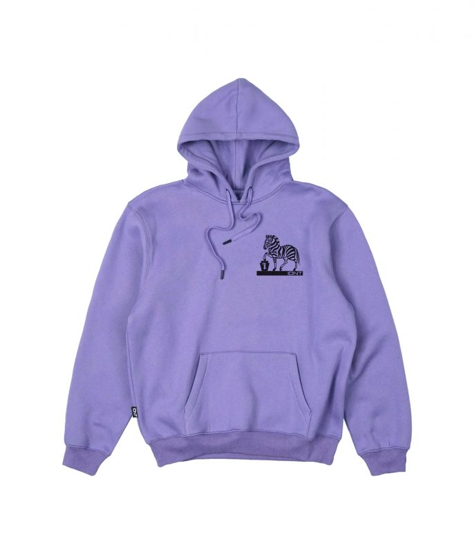 Key Zebra hoodie purple organic cotton IDNT front